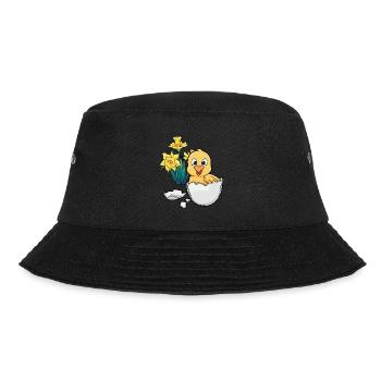 Happy Easter Chicks Easter Egg Kids Baby Chick Egg Egg - Bucket Hat - black - Front - Lela (165cm)