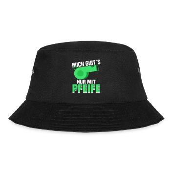 Lustig Schiedsrichter Schiri Fußball Geschenk - Bucket Hat - Schwarz - Vorne - Lela (165cm)