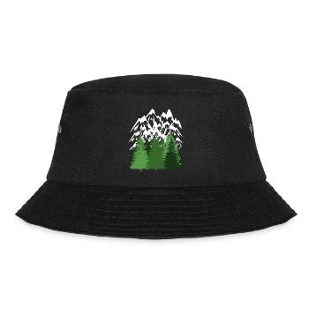 Mountain Forest Wilderness Mountains Nature Lovers Mountain - Bucket Hat - black - Front - Lela (165cm)