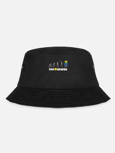 JAKOBSWEG Humor Evolution Wanderer Pilger Reise - Bucket Hat - Schwarz