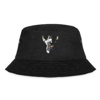 Feuerwehr Shirt für Feuerwehrmann & Feuerwehrfrau - Bucket Hat - Schwarz - Vorne - Lela (165cm)
