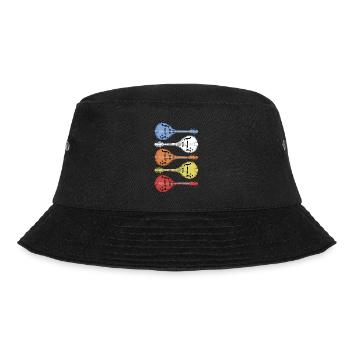 Vintage Mandoline Country Musik Retro Bluegrass - Bucket Hat - Schwarz - Vorne - Lela (165cm)