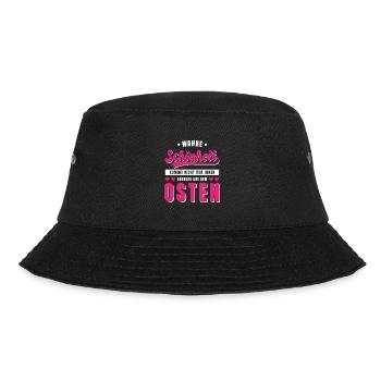 Osten Spruch Lustig DDR Mauerfall Berlin Geschenk - Bucket Hat - Schwarz - Vorne - Lela (165cm)
