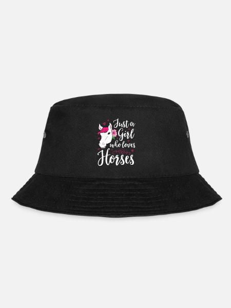 Pferde Mädchen Pferde Reiten Pferd Liebe - Bucket Hat - Schwarz