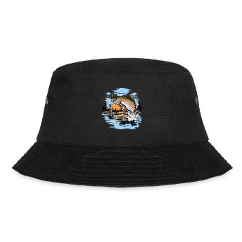 Rainbow Trout Fly Fishing print - Bucket Hat - black - Front - Lela (165cm)