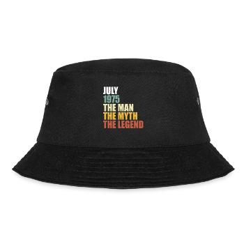 July 1975 - Man Myth Legend Retro - Bucket Hat - black - Front - Lela (165cm)