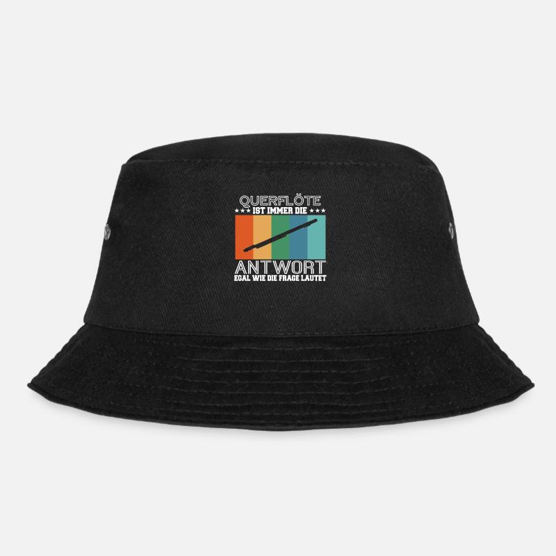 Querflöte Querflöten Flötist Geschenk - Bucket Hat - Schwarz