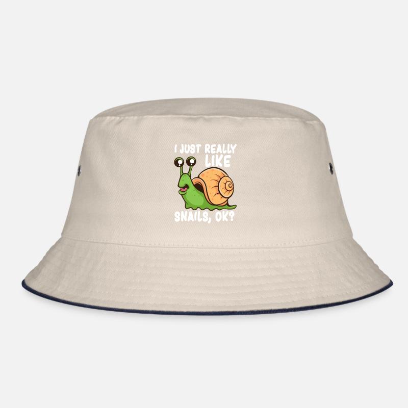 I Just Really Like Snails, Ok Funny Snail Lover Bucket Hat