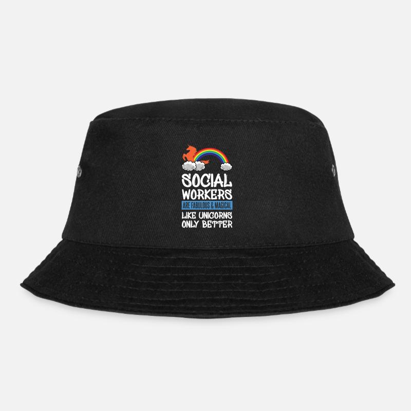 Sozialarbeiter Sind Rote Einhörner - Bucket Hat - Schwarz