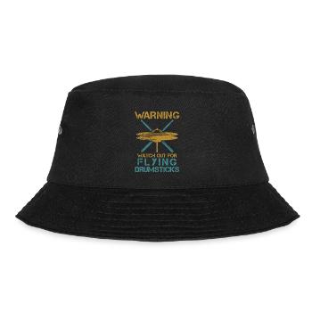Drummer Design Schlagzeug und Trommler Flying - Bucket Hat - Schwarz - Vorne - Lela (165cm)