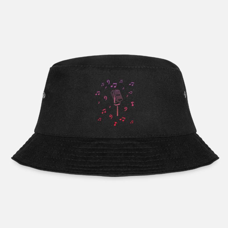 Musik Mikrofon - Bucket Hat - Schwarz
