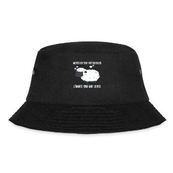 Menschen Sind Anstrengend Lämmer Spruch Lamm Schaf - Bucket Hat - Schwarz - Vorne - Lela (165cm)