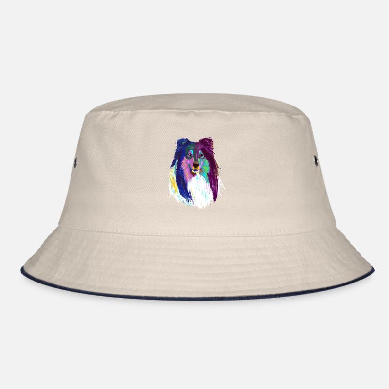 Colored Rough Collie Dog Bucket Hat