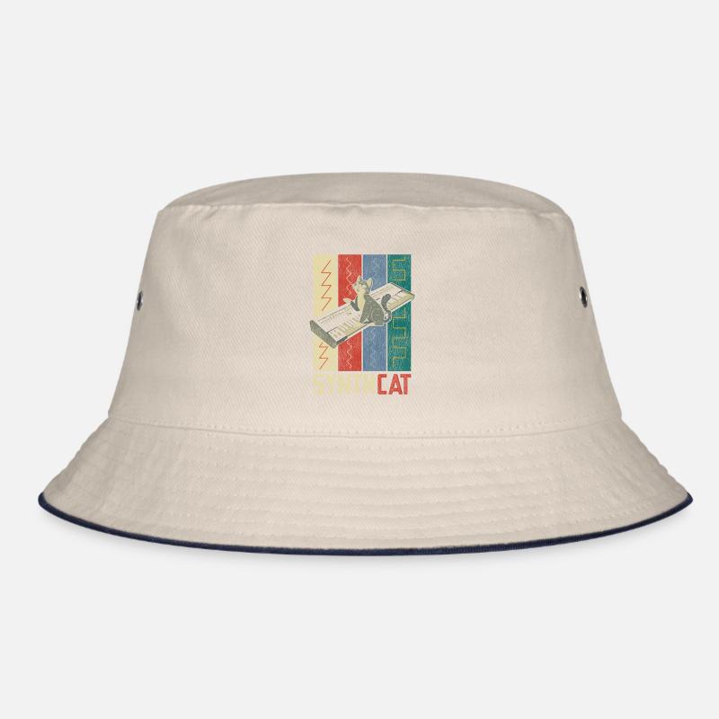 Retro Synthesizer Katze Bucket Hat