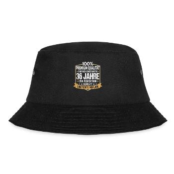 36. Geburtstag 1984 Geschenk 36 Jahre Geschenkidee - Bucket Hat - Schwarz - Vorne - Lela (165cm)
