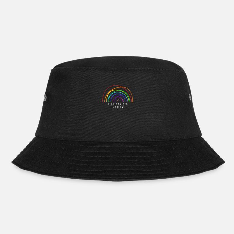 Disorganised Rainbow Lustig Bunt Regenbogen Spruch - Bucket Hat - Schwarz