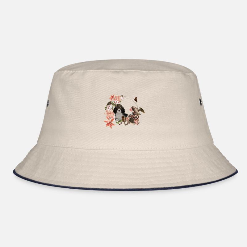 Steampunk, puppy and squirrel with hat Bucket Hat