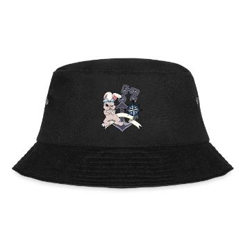Sailor Compass Anchor Rabbit Sailor Captain Ahoi - Bucket Hat - black - Front - Lela (165cm)