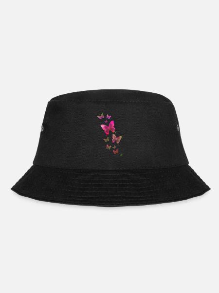 Schmetterling Schmetterling Tier bunt Farbe - Bucket Hat - Schwarz