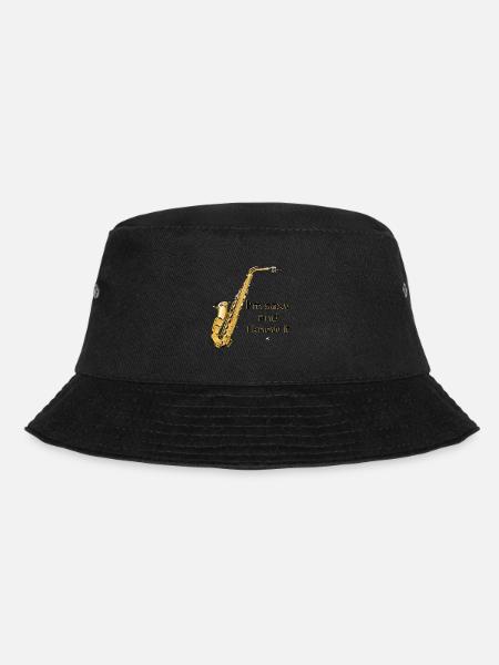 Saxophone Abbildung mit Inschrift - Bucket Hat - Schwarz