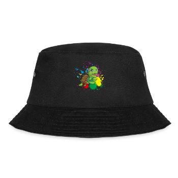 Farbige Schildkröte - Bucket Hat - Schwarz - Vorne - Lela (165cm)