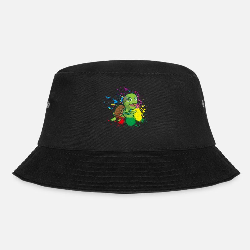 Colored Turtle - Bucket Hat - black