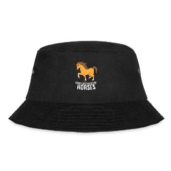 Easily Distracted By Horses Horseback Riding Love - Bucket Hat - black - Front - Lela (165cm)
