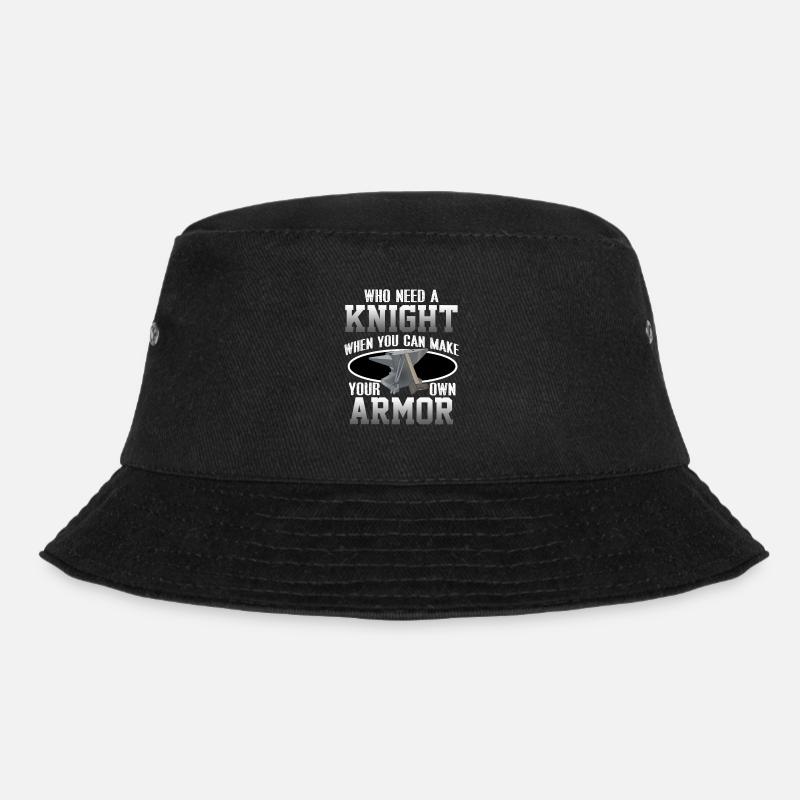 Funny Blacksmith Anvil Blacksmithing Forge Gift - Bucket Hat - black