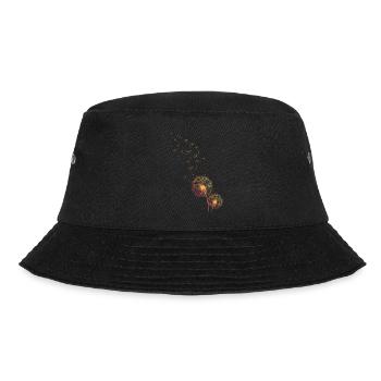Pusteblume, Löwenzahn, Knäuelgras - Bucket Hat - Schwarz - Vorne - Lela (165cm)