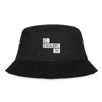 ES ESKALIERT EH ESKALATION PARTY SAUFEN LUSTIG - Bucket Hat - Schwarz - Vorne - Lela (165cm)