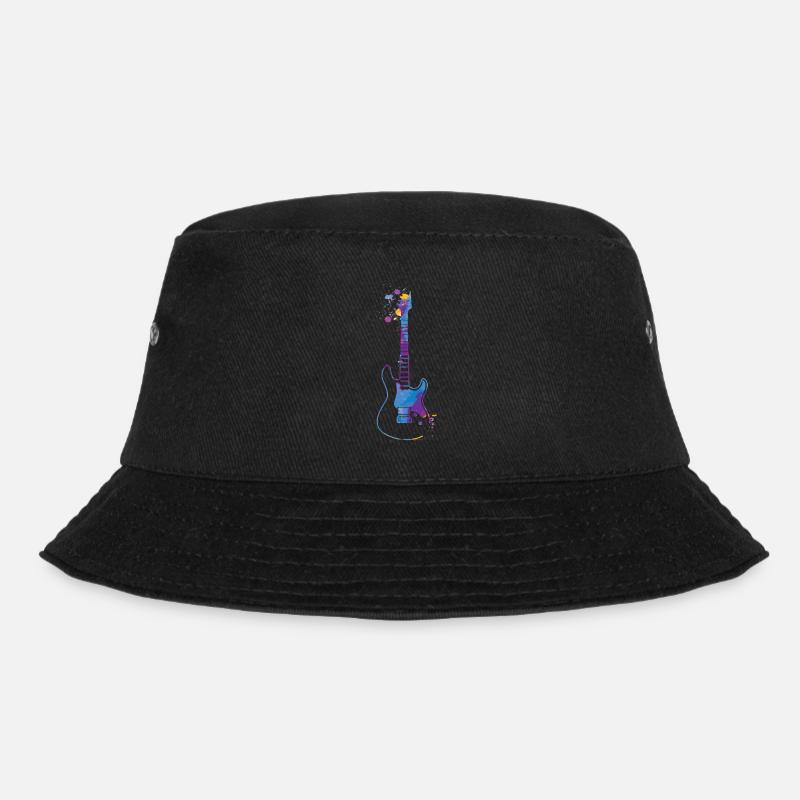 Gitarren Splash Gitarrenspieler Geschenk E-Gitarre - Bucket Hat - Schwarz
