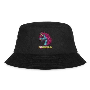 Zombie Unicorn Halloween Skull Gothic Goth Punk Zo - Bucket Hat - Schwarz - Vorne - Lela (165cm)