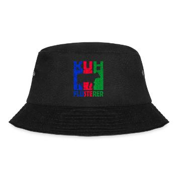 Kuh Flüsterer Retro Geschenk - Bucket Hat - Schwarz - Vorne - Lela (165cm)