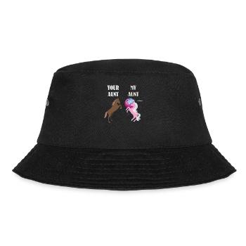 Your Aunt My Aunt Unicorn T-Shirt Funny Super Cute - Bucket Hat - Schwarz - Vorne - Lela (165cm)