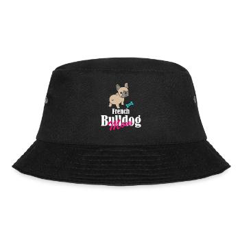 French Bulldog Mom - Frenchie Welpe mit Knochen - Bucket Hat - Schwarz - Vorne - Lela (165cm)