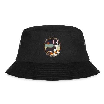 Boston Terrier, Boston Terrier Tierfreunde, Boston - Bucket Hat - Schwarz - Vorne - Lela (165cm)