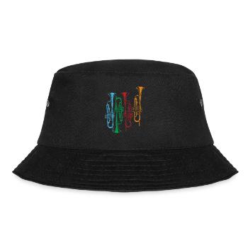 Trumpet retro instrument - Bucket Hat - black - Front - Lela (165cm)