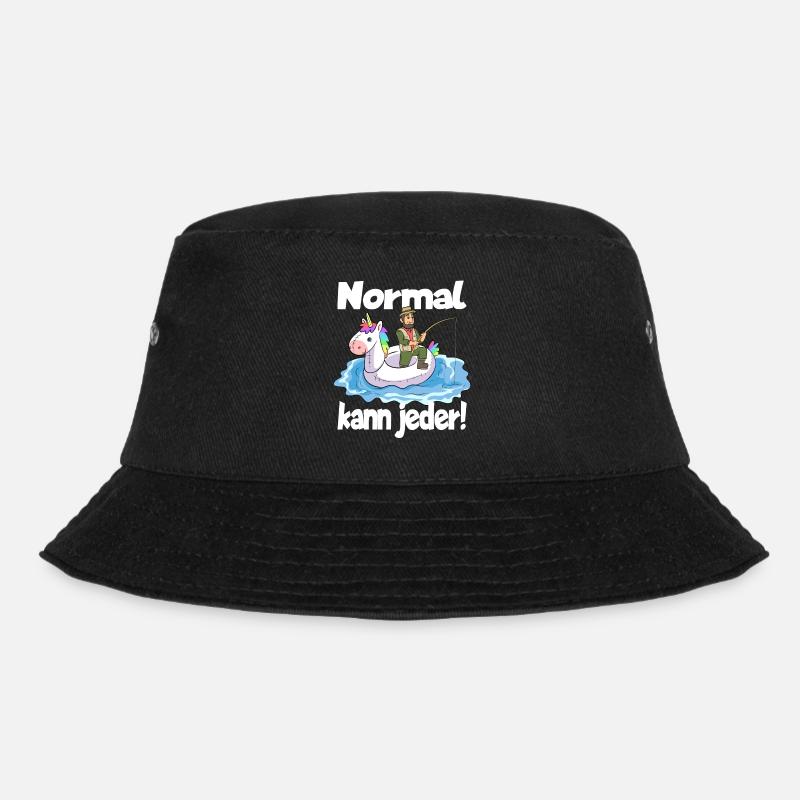Normal Kann Jeder - Angeln Einhorn Gummiboot - Bucket Hat - Schwarz