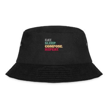 Eat Sleep Compose Reapeat Composer Gifts - Bucket Hat - black - Front - Lela (165cm)