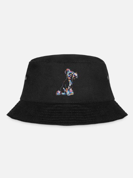 Chinesische geometrische Hemden mit Haube - Bucket Hat - Schwarz