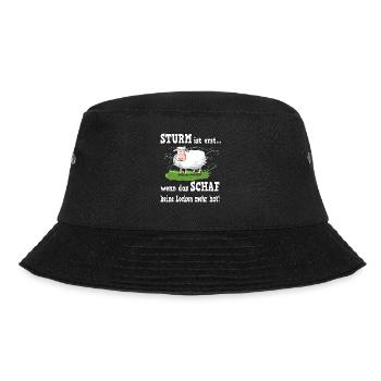 Schafe für einen Ostsee und Nordsee Urlauber - Bucket Hat - Schwarz - Vorne - Lela (165cm)