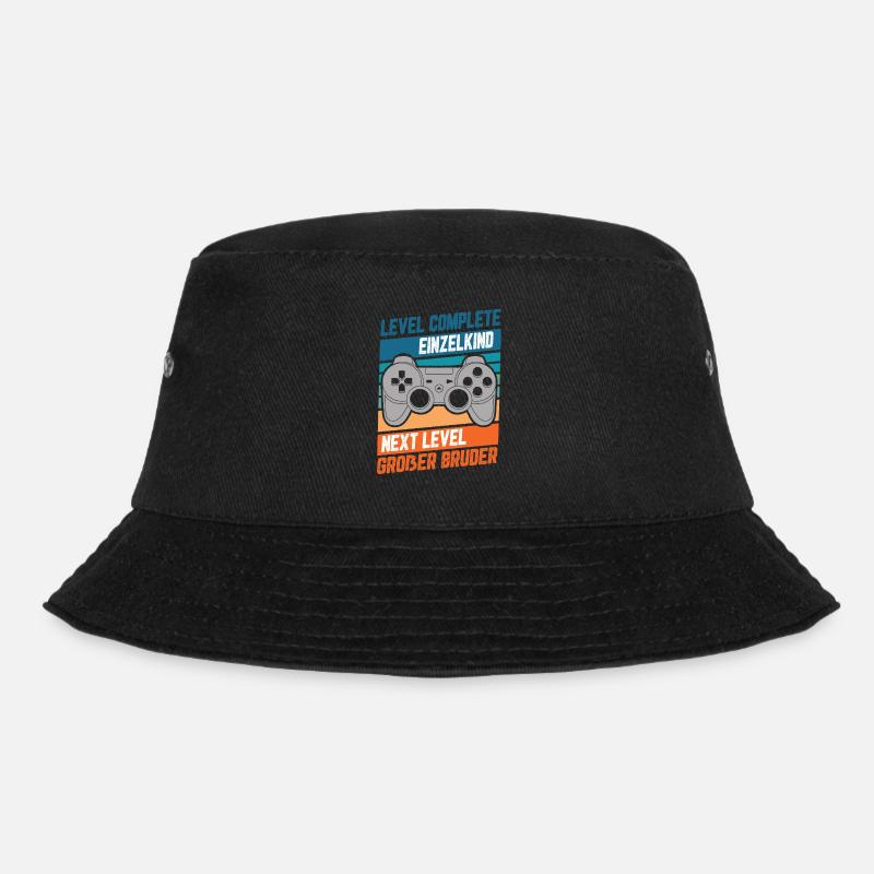 Level Complete Einzelkind Nextd Level Bruder Gamer - Bucket Hat - Schwarz