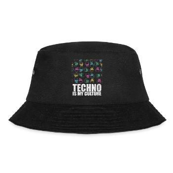 Techno Is My Culture Skull Design Gift - Bucket Hat - black - Front - Lela (165cm)