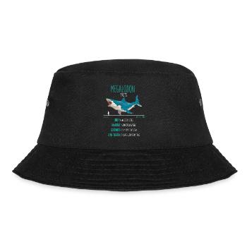Hai Megalodon Fakten, Haiart , Hai Geschenk - Bucket Hat - Schwarz - Vorne - Lela (165cm)