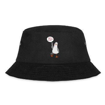 Moin love peace möwe Norden lustig Spruch Geschenk - Bucket Hat - Schwarz - Vorne - Lela (165cm)