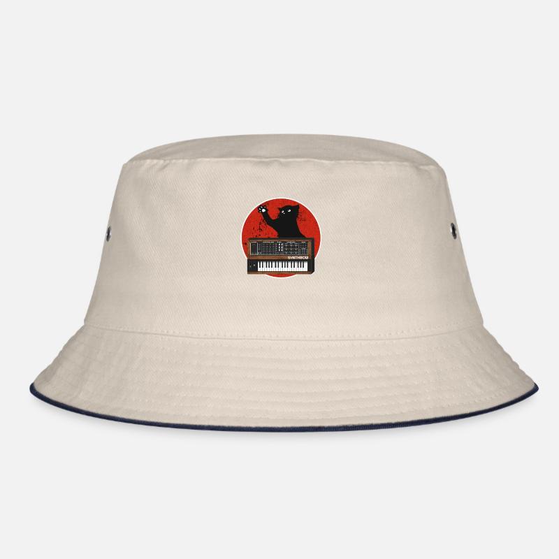 Analog Synthesizer Cat Retro Japan Synths Gift Bucket Hat