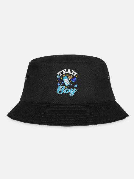 Team Boy Gender Reveal Baby Party - Bucket Hat - Schwarz