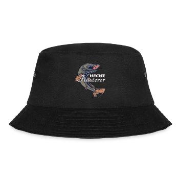 Hecht Angeln - Bucket Hat - Schwarz - Vorne - Lela (165cm)