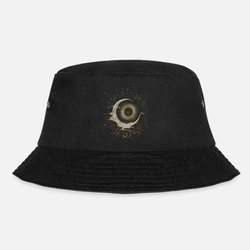 Die Sonne und der Mond mit Sternen - Bucket Hat - Schwarz