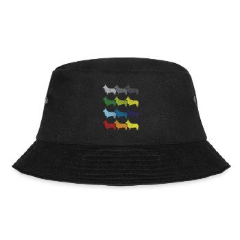 Neon Pop Art Retro Corgi Hund Geschenk - Bucket Hat - Schwarz - Vorne - Lela (165cm)